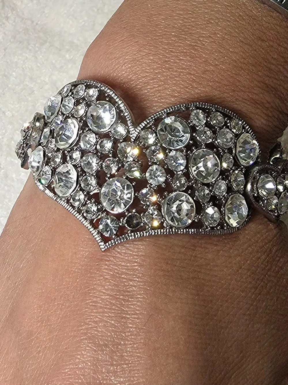 Crystal Heart Chunky Bracelet